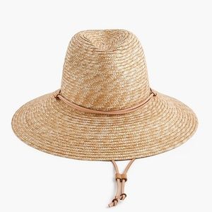 J Crew wide-brim hat with leather trim